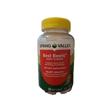 SPRING VALLEY BEST BEETS 60 SOFT CHEWS HEART HEALTH BB DATE 04/2027