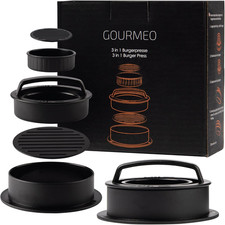 Pressa per Hamburger 3 in 1 - Stampo Hamburger Attrezzo Manuale - Formati Grandi