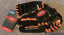NEW Rawlings Savage S105NO 10.5" Youth Baseball Glove Leather LH ; Black