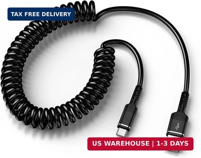 USB to USB C Coiled Cable Fast Charging for iPhone 17e/17/Air/17 Pro/17 Pro Max/
