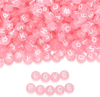 1500 StüCk Rosa Perlen Buchstabenperlen, 7 Mm Acryl Perlen FüR ArmbäNder