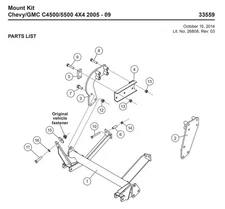 33559 2005-2009 Chevy GMC 4500 5500 4x4 Plow Mount Western Ultramount SnowEx