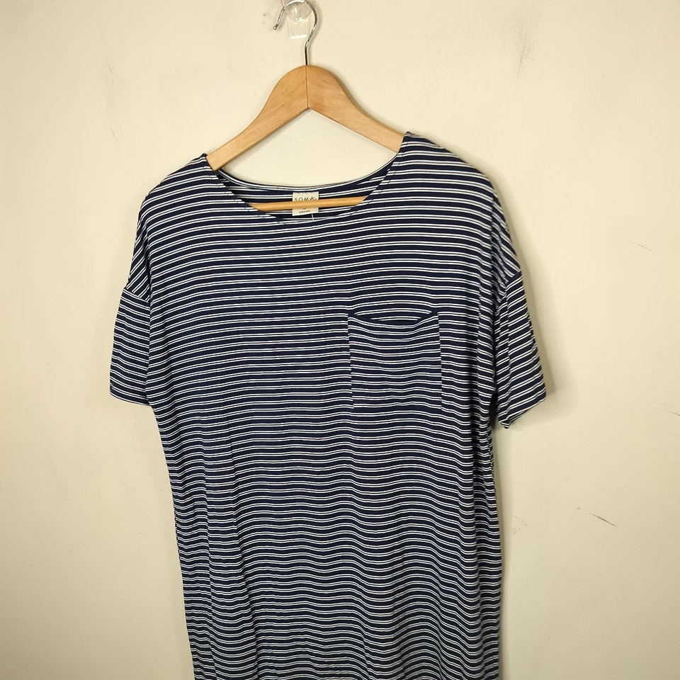 Soma Cool Nights Camisón M Mediano Rayas Azul Vestido para Dormir Manga Corta Foto 4 de 4