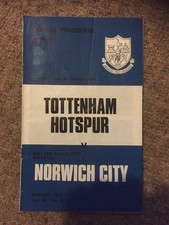 10th March 1973 10/03/73 Tottenham H. v Norwich City Programme White Hart Lane