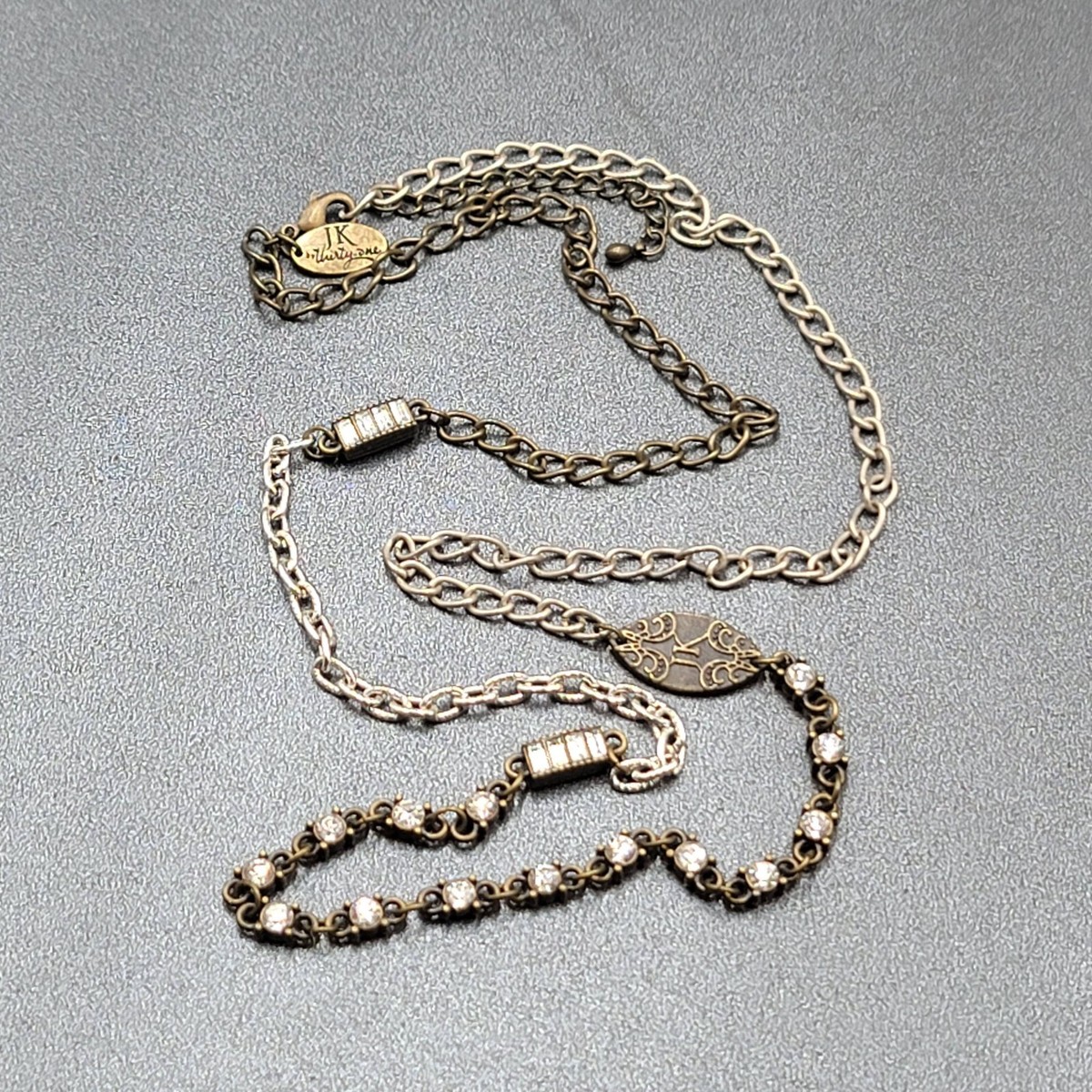 JK by Thirty One Necklace Bronze tone Eclectic Rhinestones