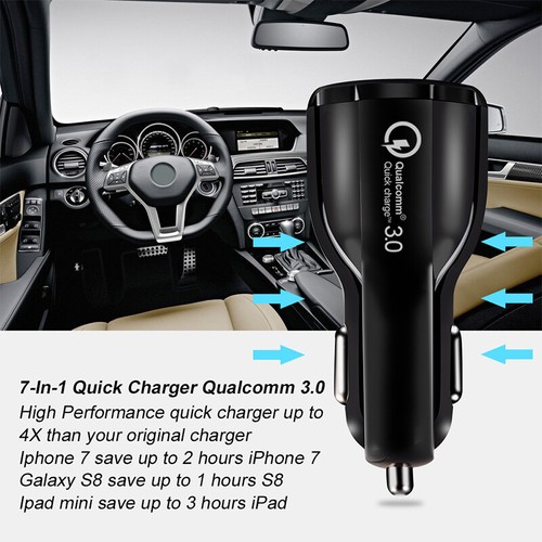 2 USB Port Super Fast Car Charger Adapter for iPhone Samsung Android Cell Phone - Photo 9 sur 13