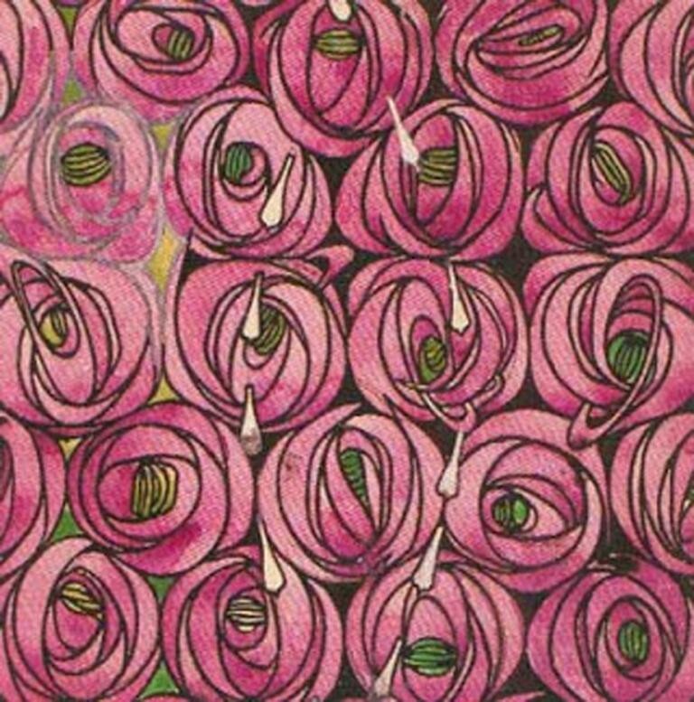 Roses Textile Charles Rennie Mackintosh 1901 Art Nouveau Print