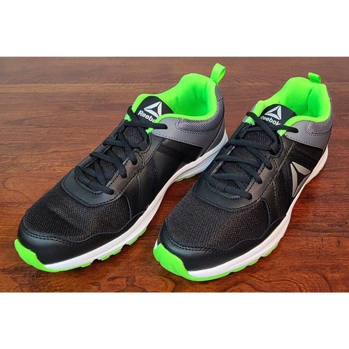 Reebok Almotio 4.0 Kids Running Shoes Size 6.5 Black/Grey/Green/Silver DV8675 - Picture 2 of 9