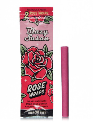 20 Blazy Susan Rose Pre Roll Wrap 10 Pouch of 2 Wraps each Made
