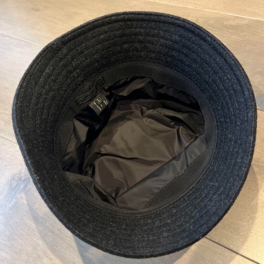 Prada Bucket Hat Wool Triangle Plate Patch Felt Size L Black Prada Bucket Hat Wool Triangle Plate Patch Felt Size L Black