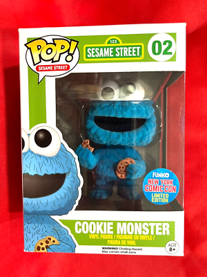 Funko POP! Sesame Street COOKIE MONSTER FLOCKED #02 NYCC
