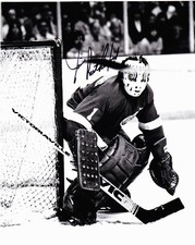 Jim Rutherford signed 8x10 B&W Detroit Red Wings photo #1 HOF