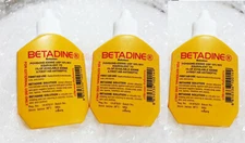 3 x 30 cc. BETADINE POVIDONE IODINE FIRST AID SOLUTION ANTISEPTIC CUTS WOUNDS