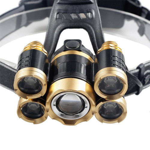 80000LM 5 LED Zoom LED Ricaricabile 18650 Testa Proiettore Lampada Caricatorcia Stati Uniti - Foto 6 di 11