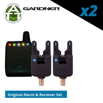 Gardner ATTs Bite Alarms & V2 ATTx Receiver Set of 2 - Carp Pike Fishing Tackle