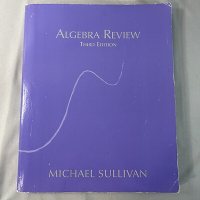 Algebra Review 3rd Edition paperback Michael Sullivan No Interior Writing