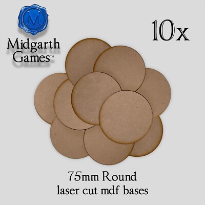 10x Round 75mm 3'' MDF Bases Miniature Warhammer AoS 40K FAST SHIPPING