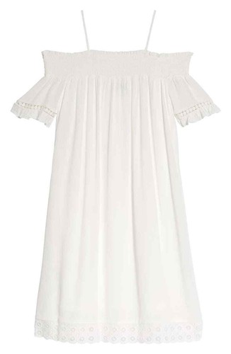 Love, Fire Girl's Woven Off The Shoulder Dress Size L (14) - White - Picture 8 of 10