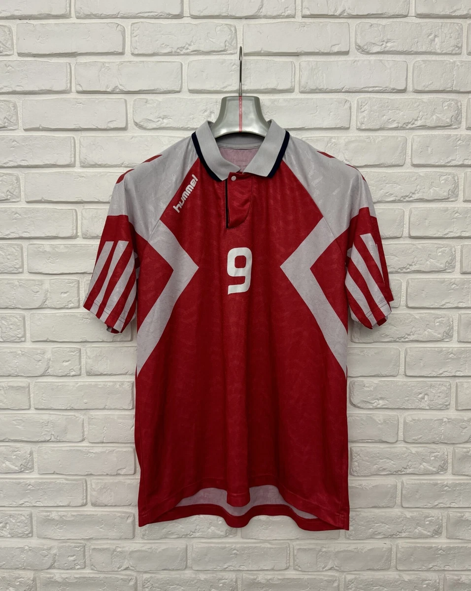 Maillot de foot Danemark 9 Povlsen Home Hummel 1992 vintage