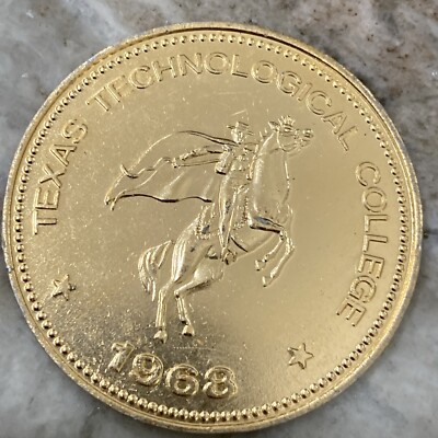 1968 TEXAS TECH COLLEGE 35th ANNIVERSARY ENCO / HUMBLE Football Schedule Coin