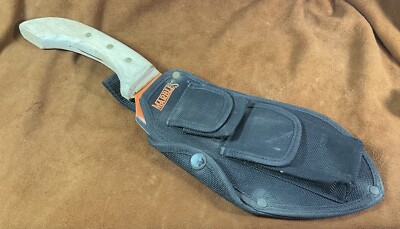 Marbles MR51214 Knife Orange Bolo Camp Cleaver 15 1/4'', Original Scabbard