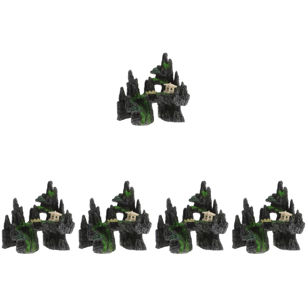 5 PCS Fish Tank Landscape Decorations Desktop Rockery Aquarium