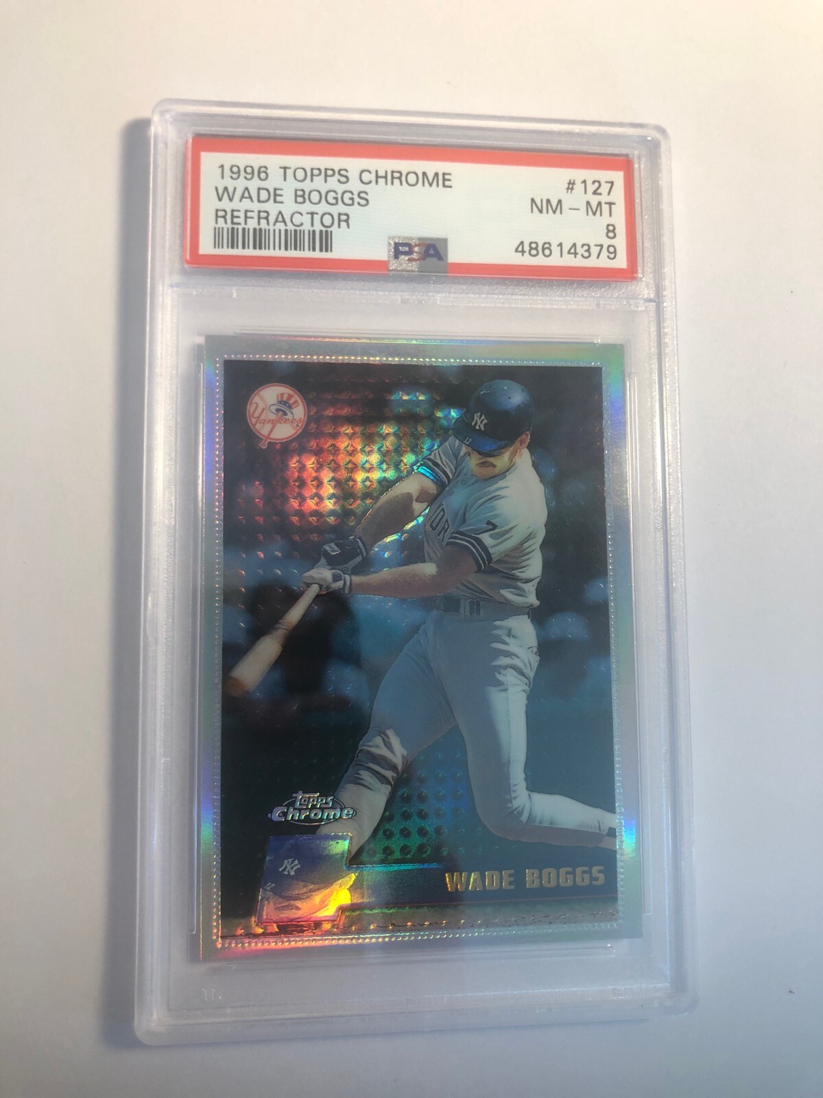 1996 Topps Chrome Refractor Wade Boggs Yankees 127 Near Mint-Mint PSA 8