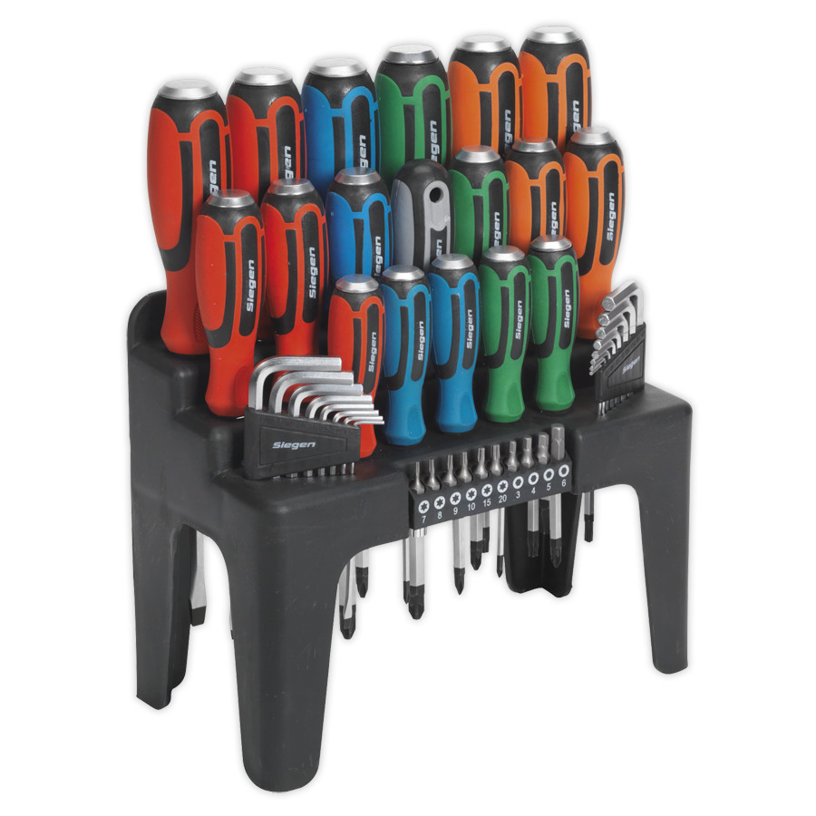 Sealey S01106 Hammer-Thru Screwdriver, Hex Key & Bit Set 44pc