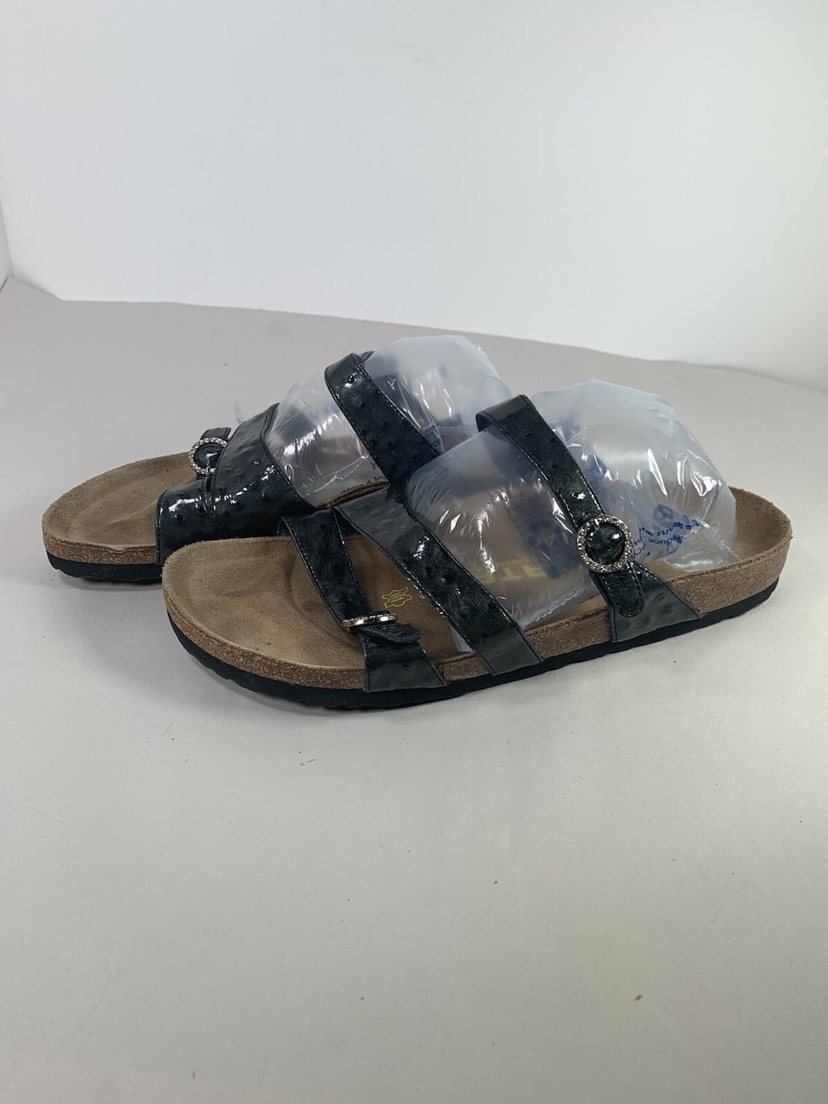 Birkenstock Tatami Animal Skin Ostrich Grey With Jewe… Gem