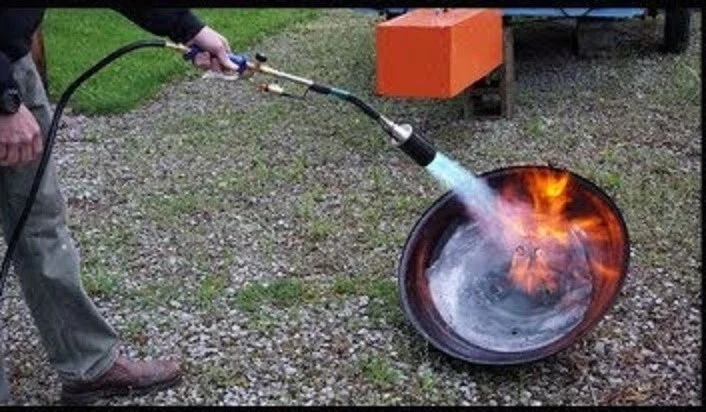 Propane Torch with Push Button Igniter for Driveway Weed Burner Ice Melting