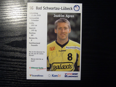 SG Bad Schwartau- Lübeck  Autogrammkarte  Joakim Agren / Handball
