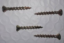 #6 x 1-1/8" FLAT HEAD T-15 WOOD SCREWS T-17 AUGER POINT YELLOW ZINC WITH NIBS