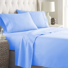 Bedding Collection 1000 TC OR 1200 TC Egyptian Cotton Sky Blue Solid Choose Item