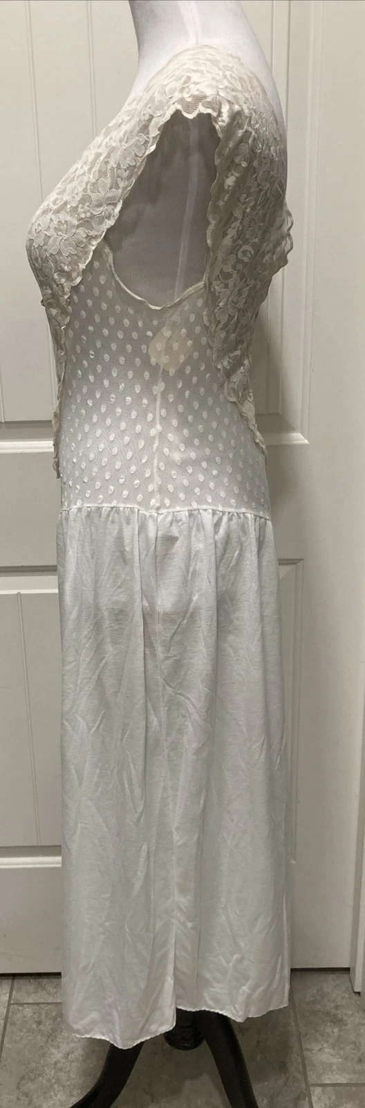 UNDERCOVER Camicia da notte romantica sexy da sposa bianca avorio circa 2000 taglia L etichette corpetto in pizzo