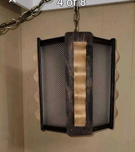 Old School Swag Lamp Wood On/Off Toggle Switch On The Cord Timeless - Picture 7 of 8