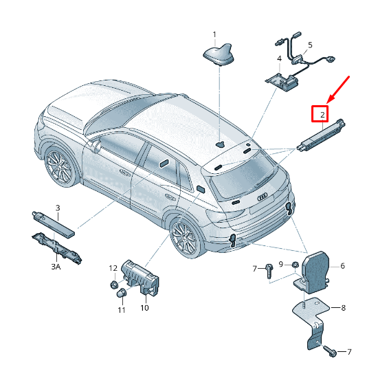 NOUVEL AMPLIFICATEUR D'ANTENNE SUPÉRIEUR GAUCHE AUDI Q3 F3 83A035225F ORIGINAL