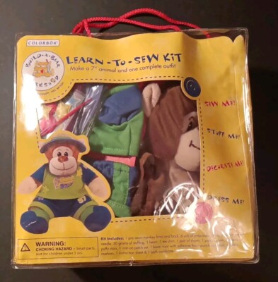 Learn To Sew Kit Build A Bear Workshop MONKEY NEW Make a 7'' Animal
