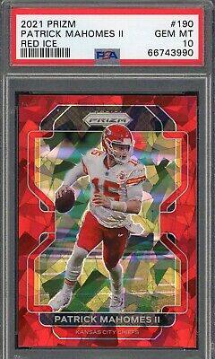 Patrick Mahomes 2021 Panini Prizm Red Ice Football Card #190 Patrick Mahomes 2021 Panini Prizm Red Ice Football Card #190