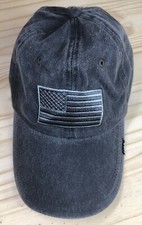 American Flag USA Hat Embroidered Dark Gray Adjustable Baseball Cap