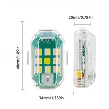 Wireless Led Strobe Lights with Remote 8 Colors USB Charging for Car Motorcycle