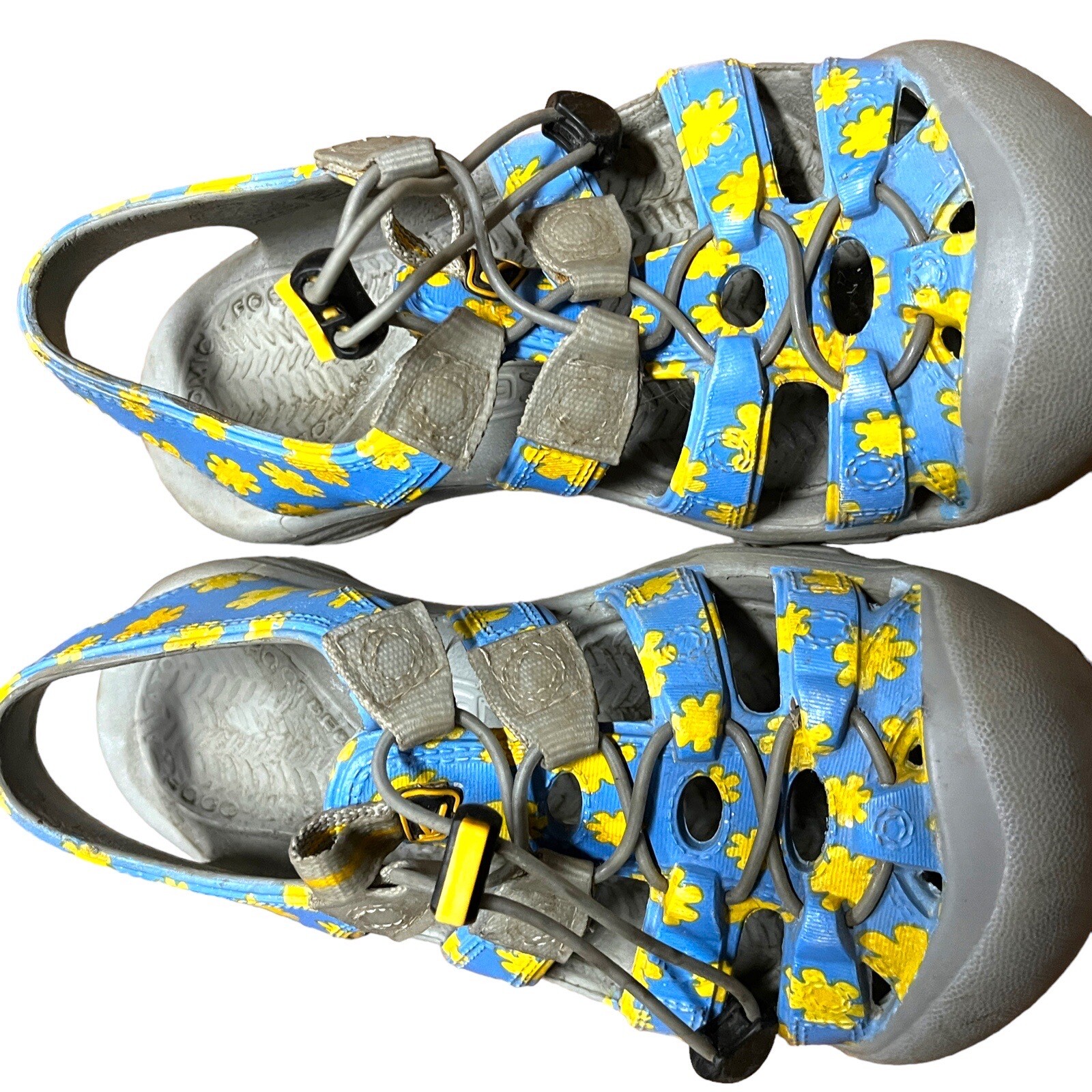 Sandali KEEN giovani taglia 3 gomma escursionismo outdoor acqua sole fiori gialli