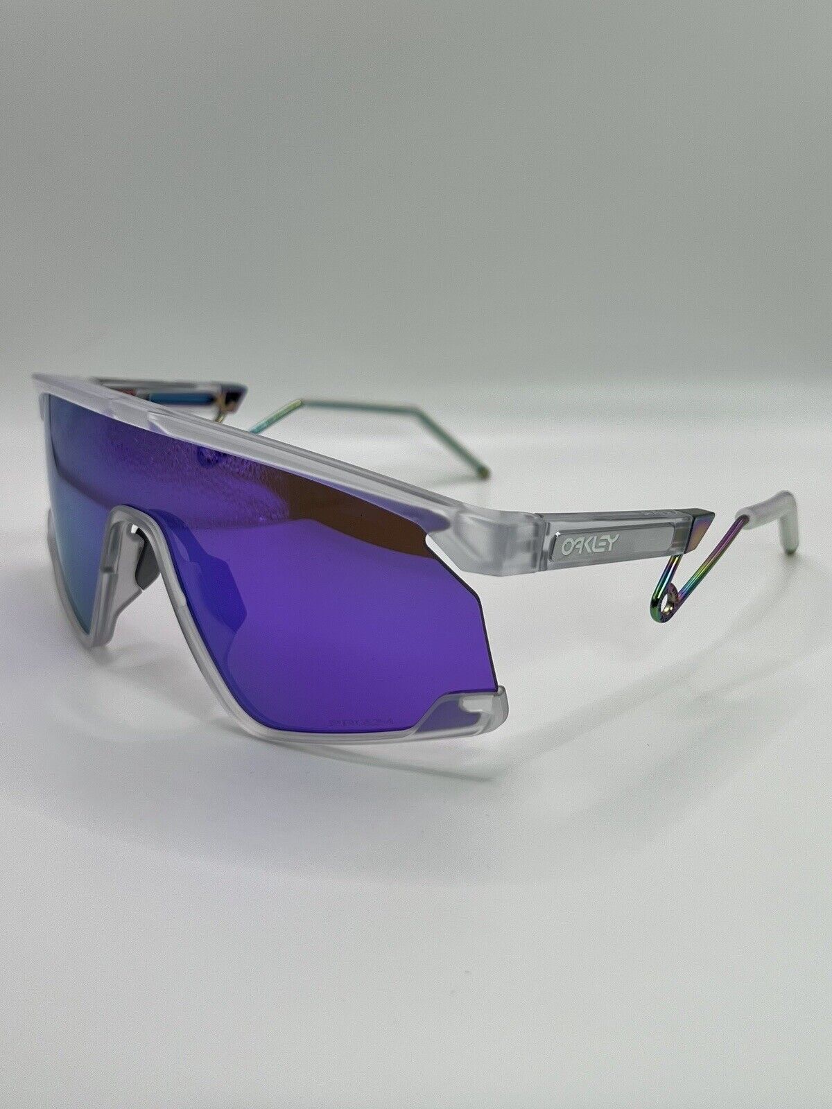 BXTR Metal Prizm Violet Lenses, Matte Clear Frame Sunglasses