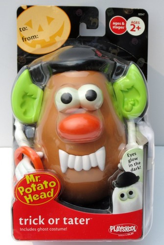 Mr. Potato Head Trick Or Tater Ghost Halloween Glow in Dark Eyes 2008 Playskool