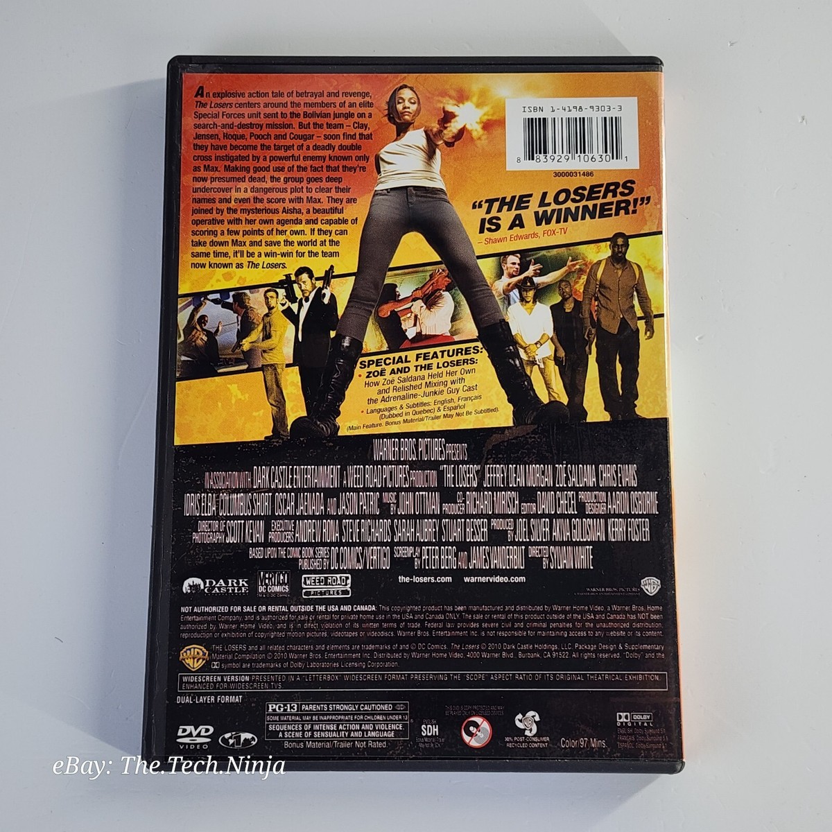 The Losers (DVD, 2010) Jeffrey Dean Morgan, Zoe Saldana, Chris