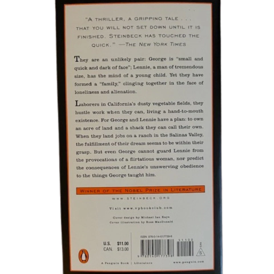 OF MICE AND MEN by John Steinbeck (1993) - Image 2 of 4