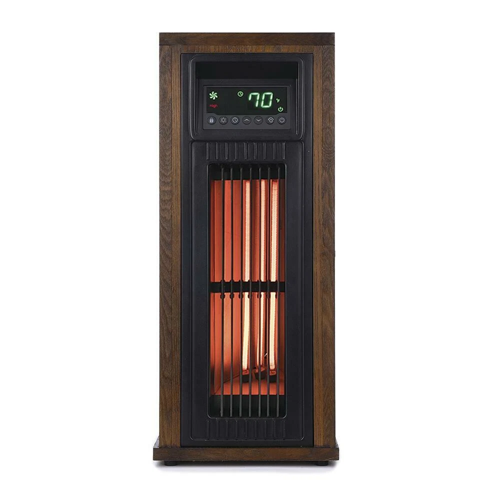 1500W Tower Electric Space Heater 23 Dark Wood Remote Oscillating Infrared  | eBay