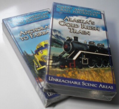 Lot of Two VHS Grt Amer Rail Journeys-Alaskas Gold Rush Train; Anch.to Frbnks 