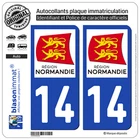 2 stickers sticker license plate: 14 Normandy logo type