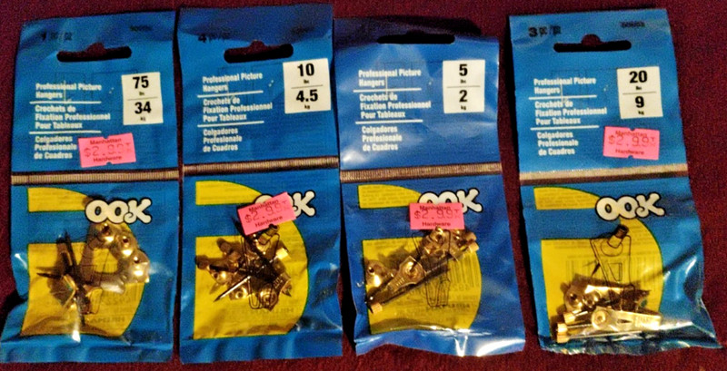 Lot of 4 OOK Professional Picture Hangers - 50001, 50002, 50003, 50006