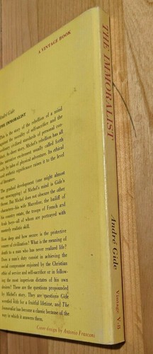 The Immoralist - André Gide 1958 Vintage Paperback V-8 *Benefits PP of Texas* - Picture 6 of 9